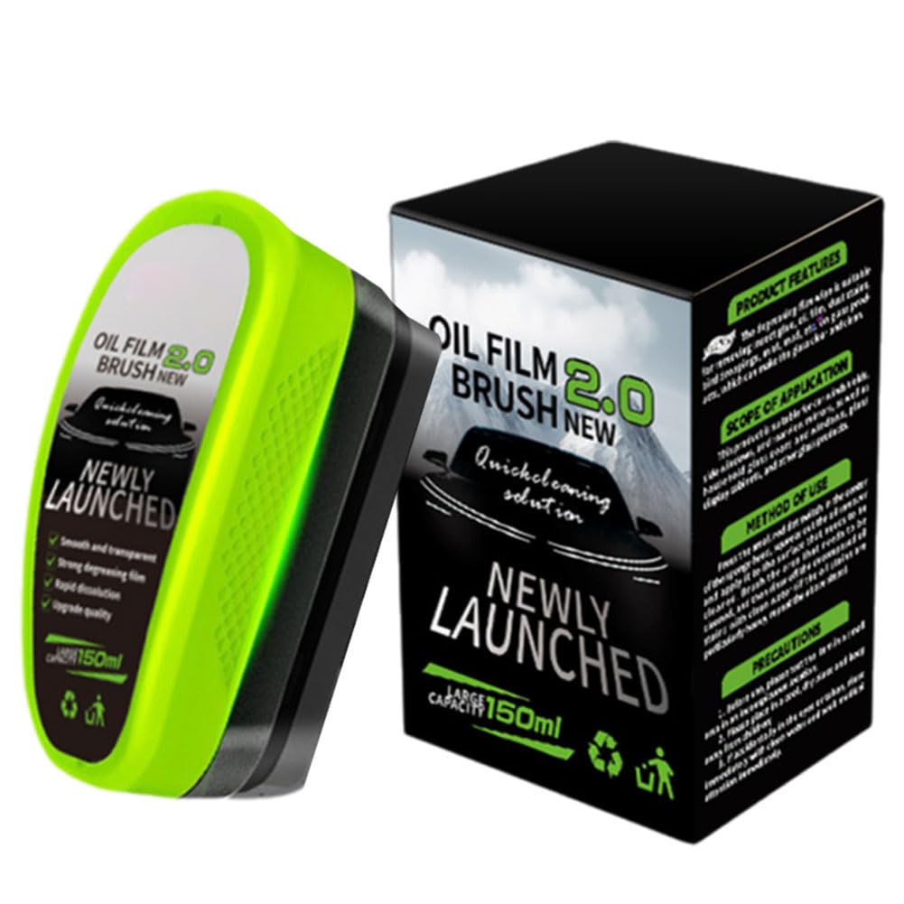 Oil Film Cleaning Brush 2.0 – Car Windshield & Glass Cleaner with Water-Repellent Coating