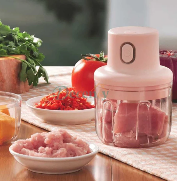 Mini USB Rechargeable Food Chopper 250ML | Portable Vegetable, Garlic & Meat Grinder