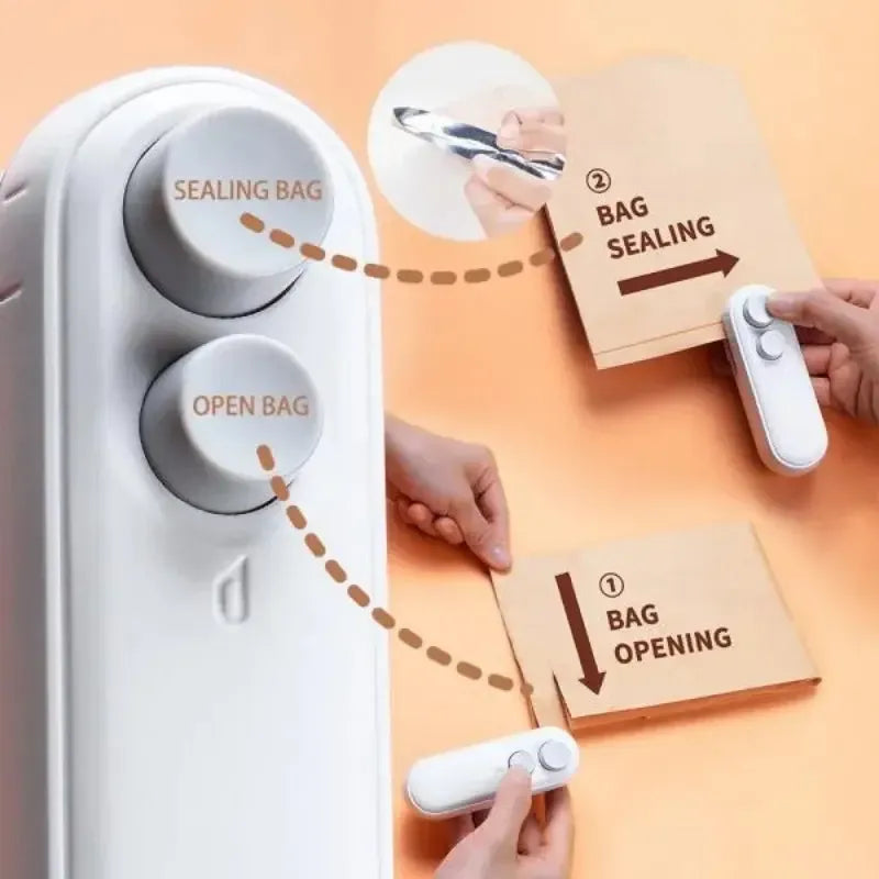 Portable Rechargeable Mini Heat Sealer for Plastic Bags | Handheld Bag Sealing Machine