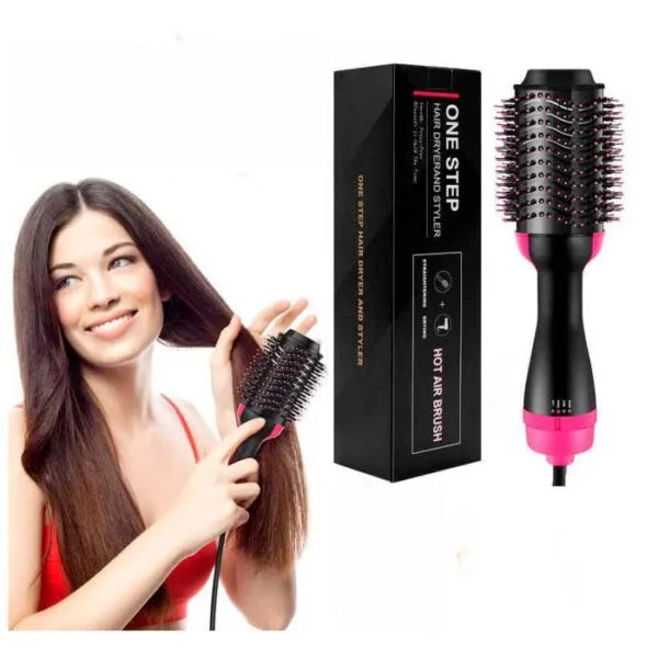 4-in-1 Hot Air Brush Hair Dryer | Straightener, Curler & Volumizer Styling Tool