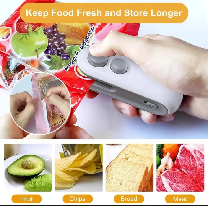 Portable Rechargeable Mini Heat Sealer for Plastic Bags | Handheld Bag Sealing Machine