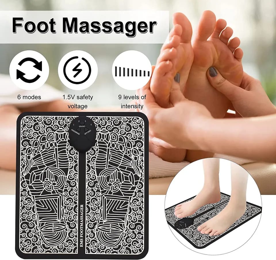 EMS Foot Massager Pad | Portable Electric Foot Massage Mat for Relaxation & Comfort