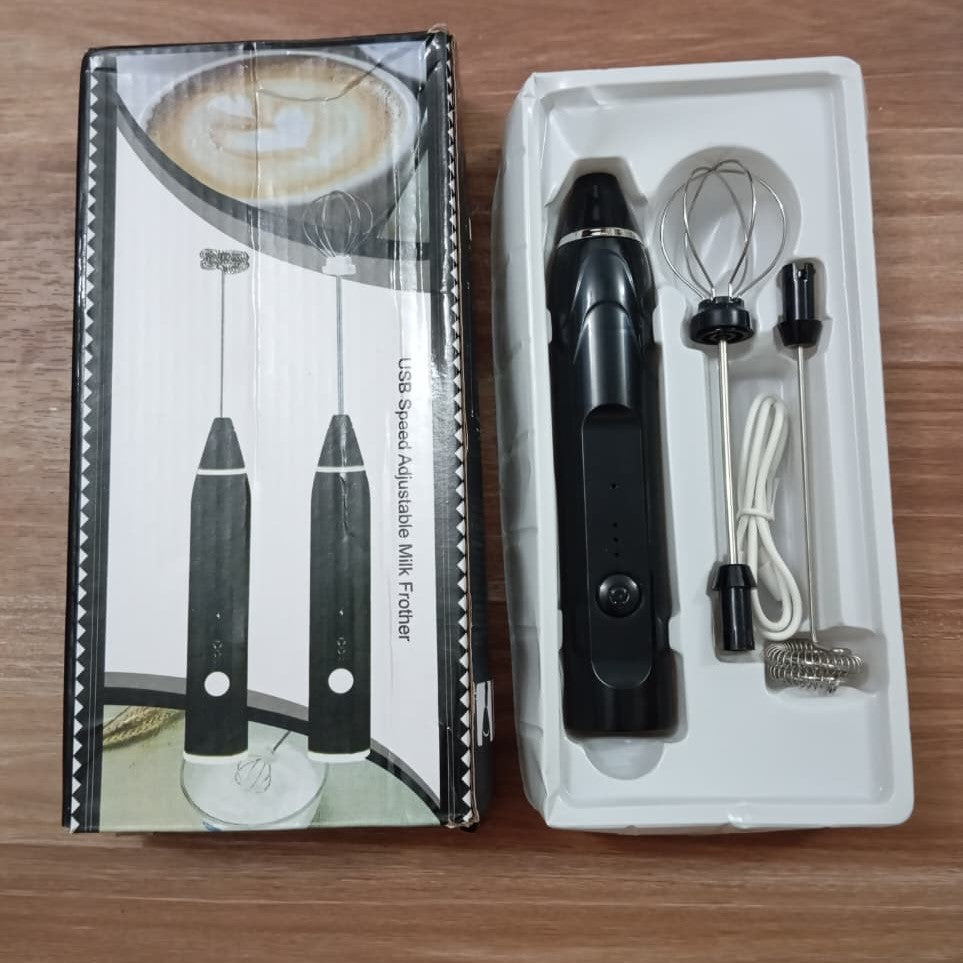 Electric Coffee & Egg Beater | USB Rechargeable 2-in-1 Handheld Mixer | Adjustable Speed Milk Frother