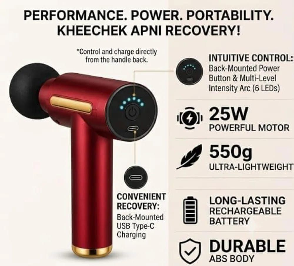 Professional Massage Gun with 4 Massage Heads | Portable Muscle Massager