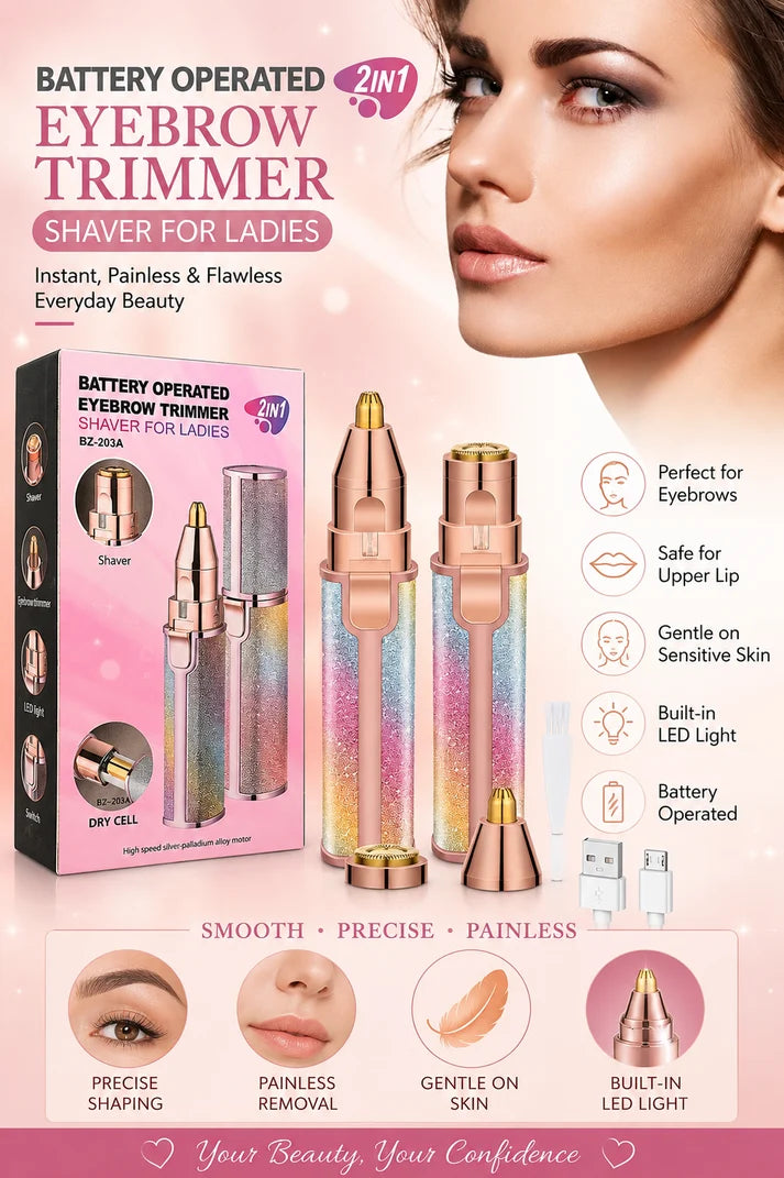 2-in-1 USB Rechargeable Eyebrow Trimmer & Facial Shaver | HX-203B