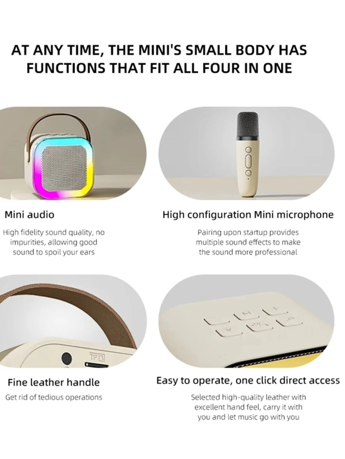 K12 Portable Bluetooth Speaker with Double Mic | Wireless Karaoke Speaker