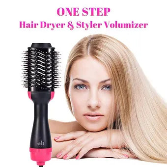 4-in-1 Hot Air Brush Hair Dryer | Straightener, Curler & Volumizer Styling Tool