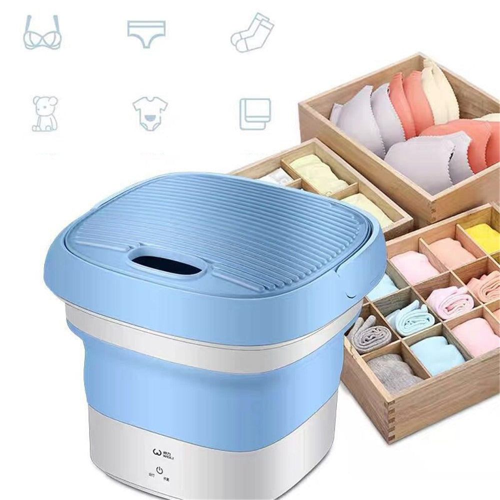 Portable Folding Washing Machine | Compact Semi-Automatic Laundry Machine for Home & Travel