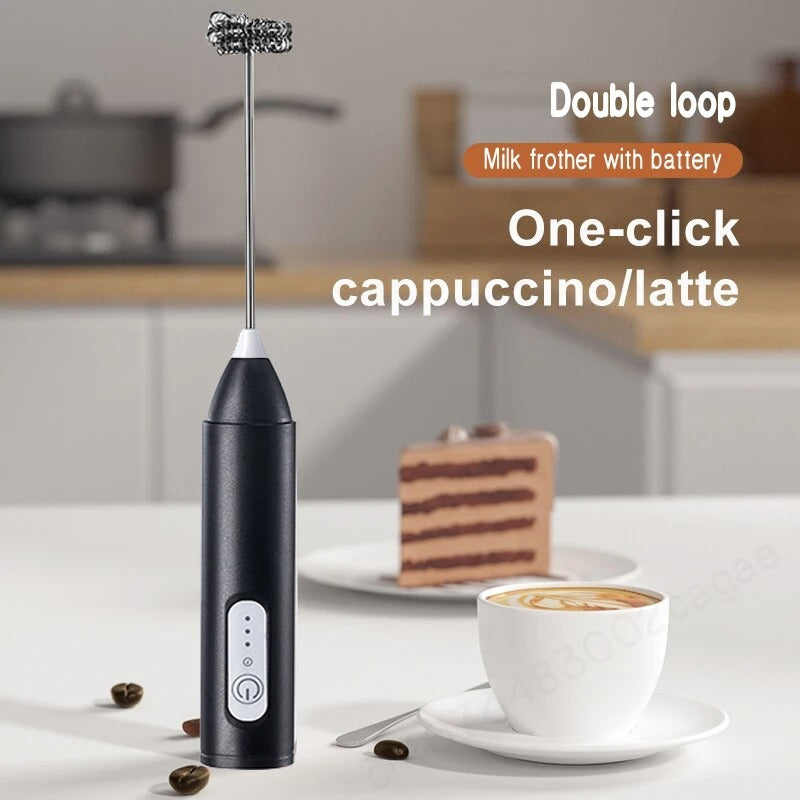 Electric Coffee & Egg Beater | USB Rechargeable 2-in-1 Handheld Mixer | Adjustable Speed Milk Frother