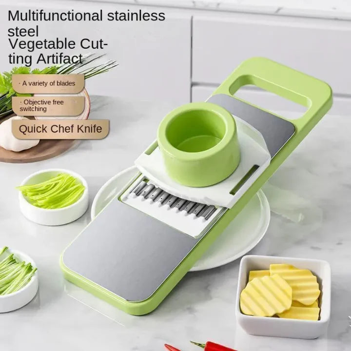 5-in-1 Stainless Steel Vegetable Cutter & Slicer | Multifunctional Kitchen Tool 12 Inch