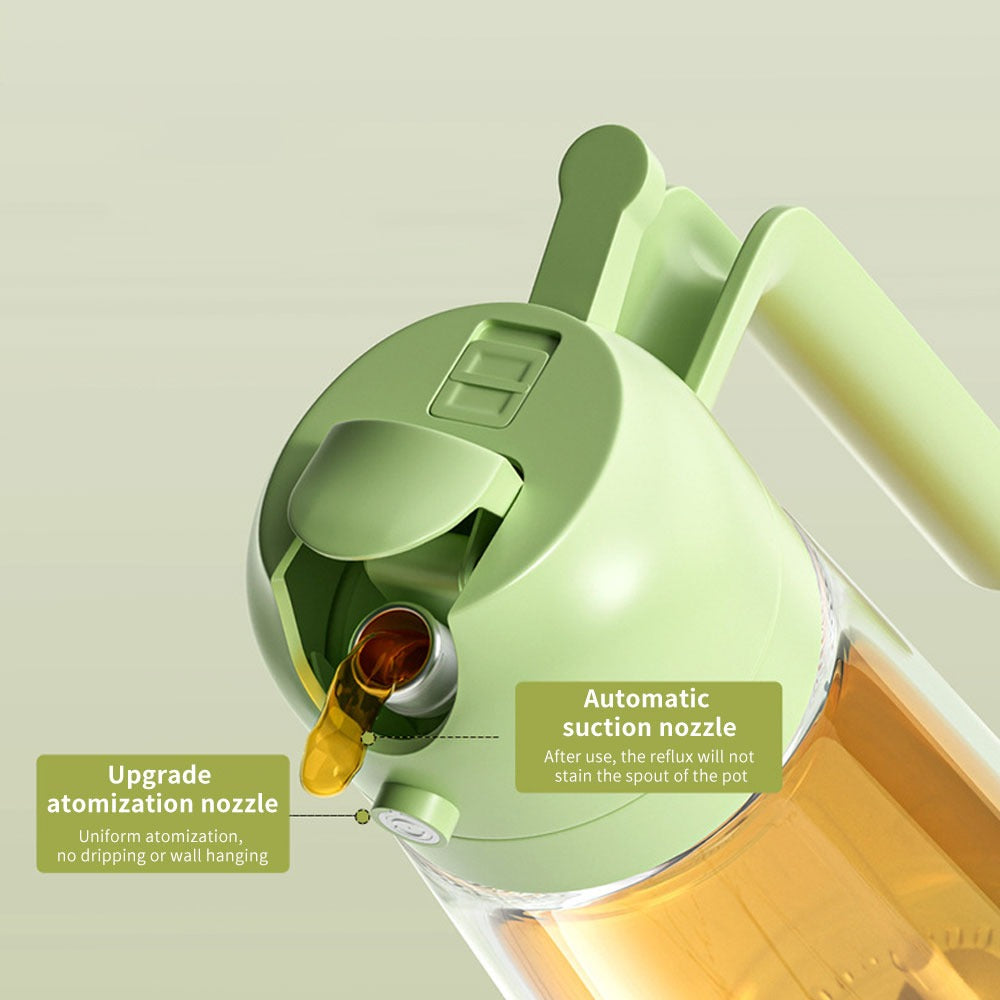 2-in-1 Oil Sprayer Bottle for Cooking, Baking & BBQ | 470ML Glass Oil Spray Bottle