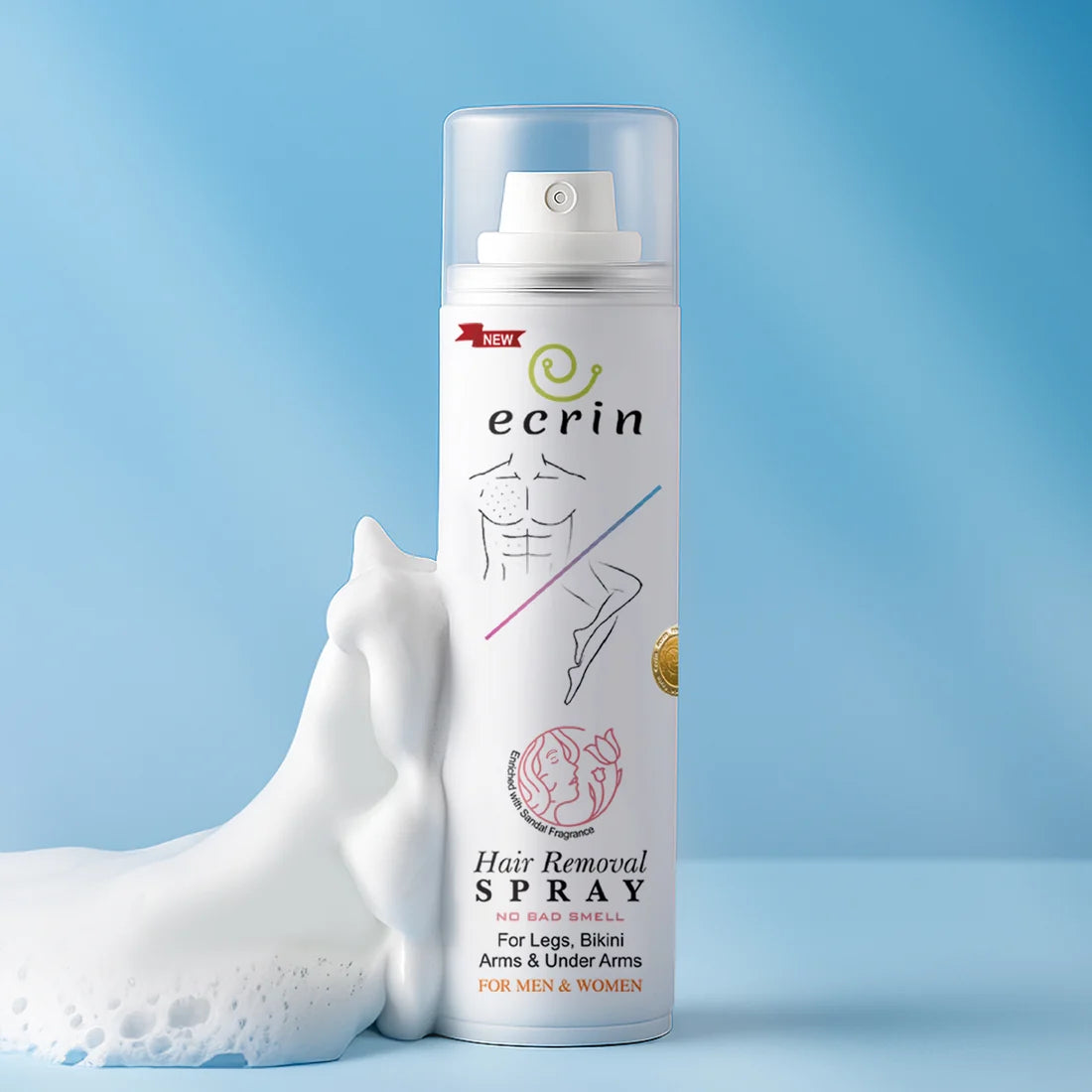 Ecrin Hair Removal Foaming Spray 200ml | Advanced Formula with Refreshing Fragrance