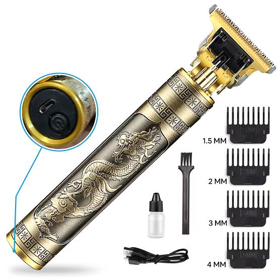 Vintage T9 Metal Body Hair Trimmer for Men | USB Rechargeable Professional Beard & Hair Trimmer