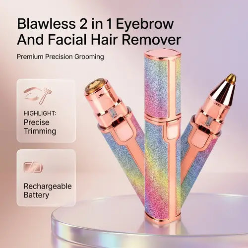 2-in-1 USB Rechargeable Eyebrow Trimmer & Facial Shaver | HX-203B