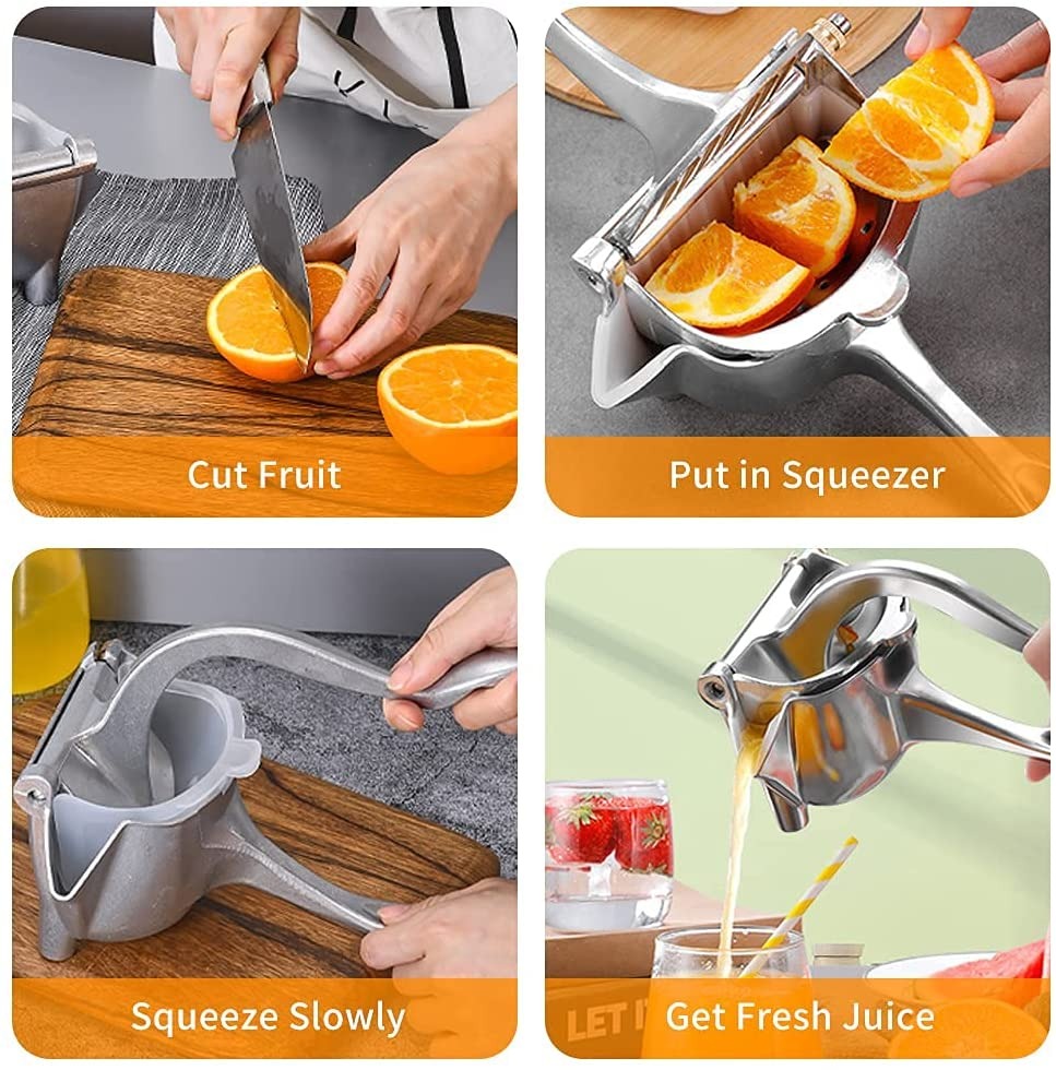 Stainless Steel Lemon & Orange Clip Juicer | Manual Handheld Fruit Squeezer
