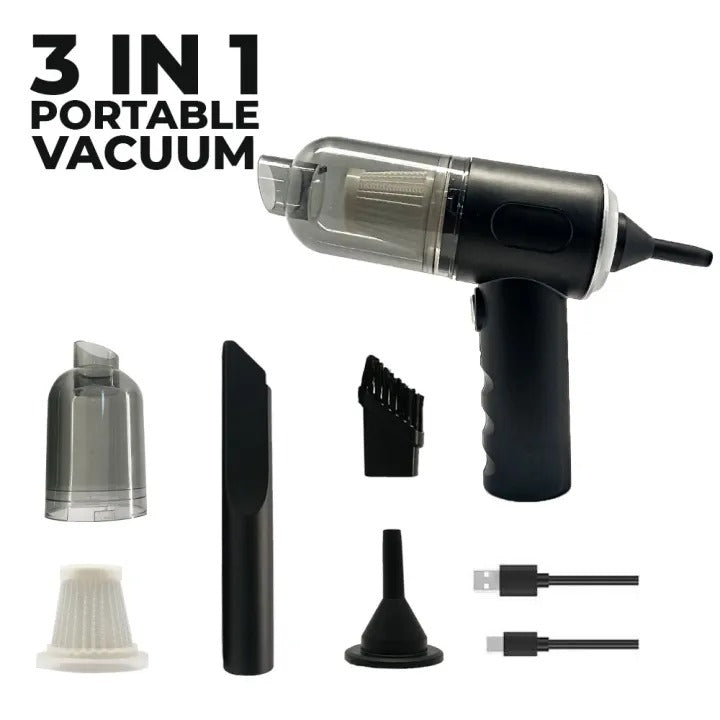 3-in-1 Portable Cordless Vacuum Cleaner | Compact Handheld Dust Cleaner